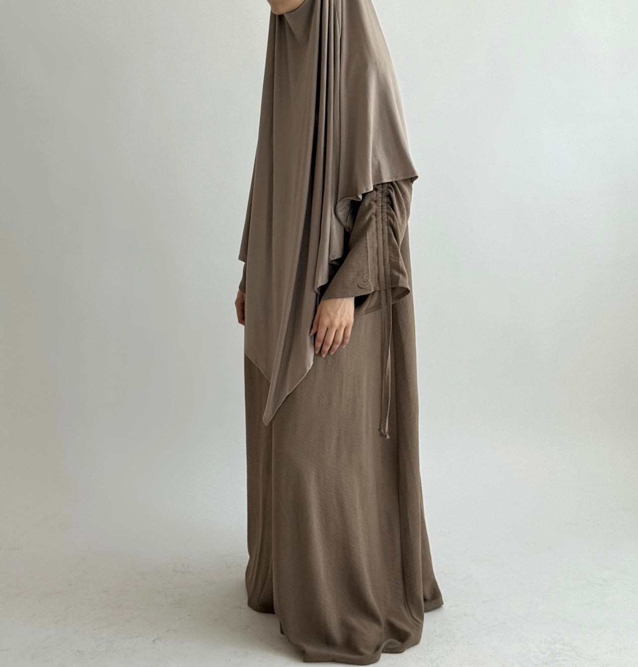 Brown rice Rouched sleeve