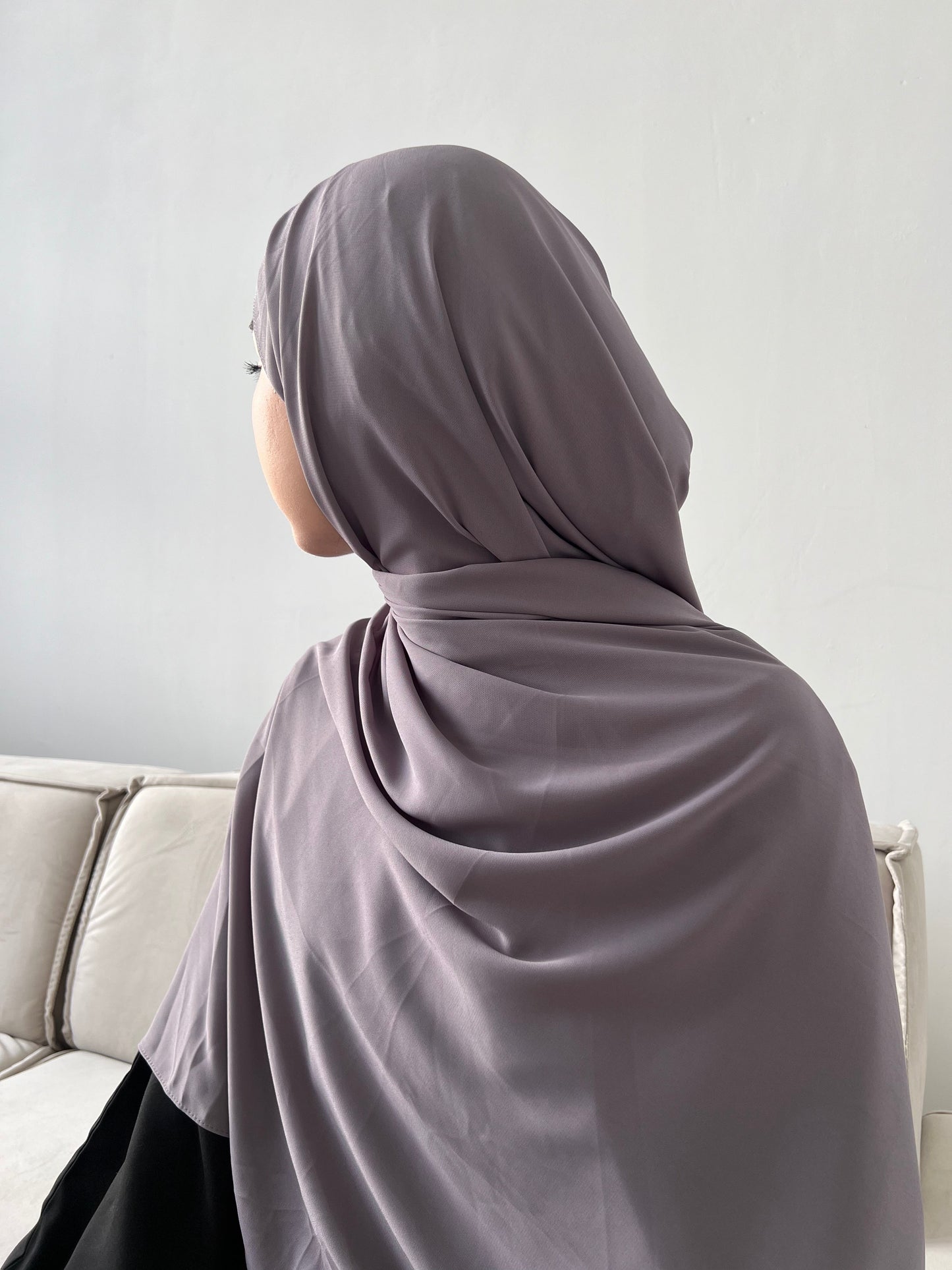 Lilac-Grey Maxi Chiffon
