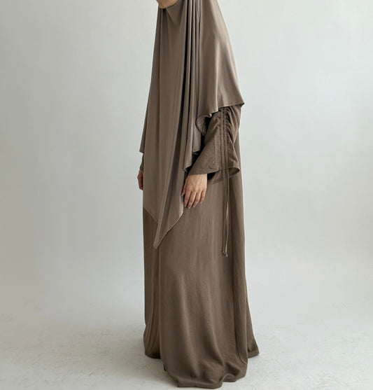 Brown rice Rouched sleeve