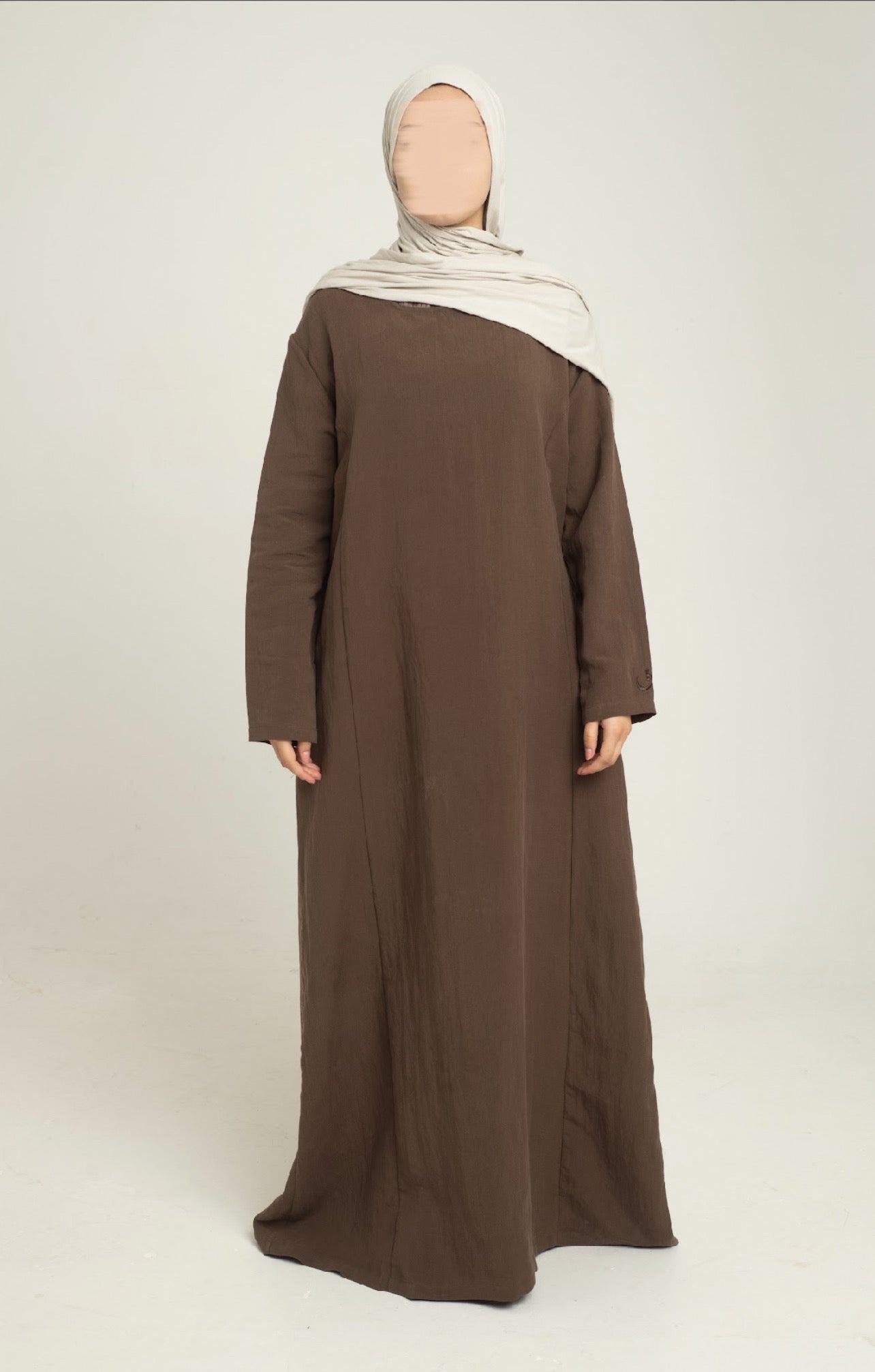 Chocolate abaya - Straight sleeve
