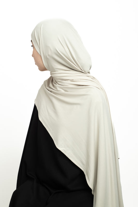 Stone White Breathable hijab