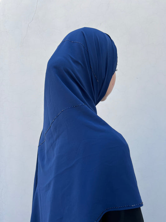 Midnight Chiffon Rhinestone Hijabs